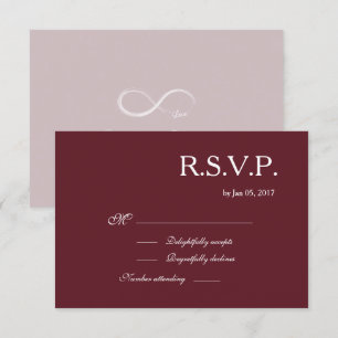 Invitation Signe Infini Blush Bourgogne Élégant RSVP Mariage