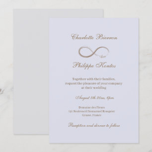 Invitation Signe Infini Mariage Élégant Lilas Gris Or