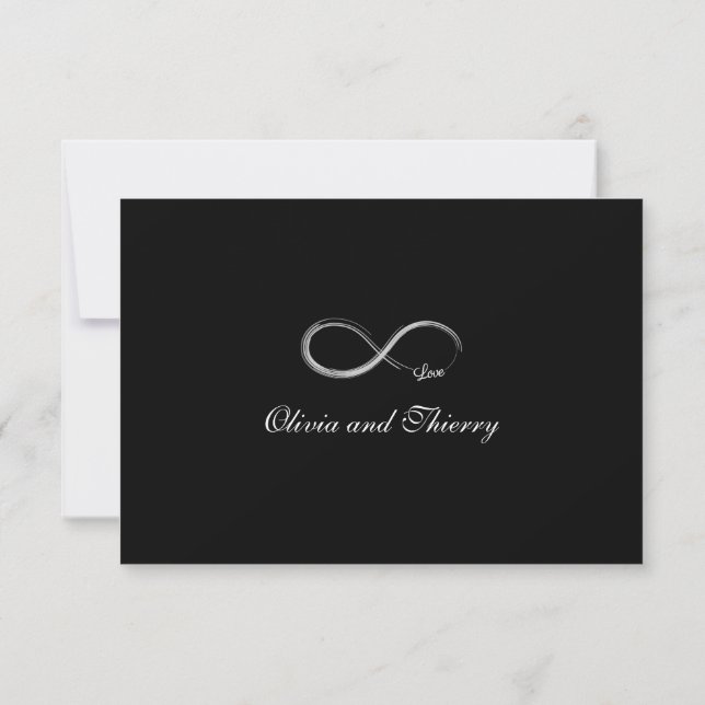Invitation Signe Infini Noir Et Blanc Chic Réponse Mariage RS (Dos)