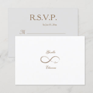 Invitation Signe Infini Or Blanc Nom Personnalisé Réponse Mar