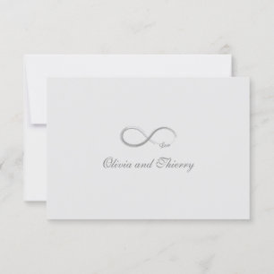 Invitation Signe infini or blanc pur gris réponse mariage RSV