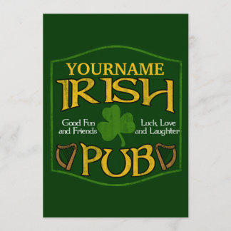 Invitation Signe irlandais personnalisé de Pub