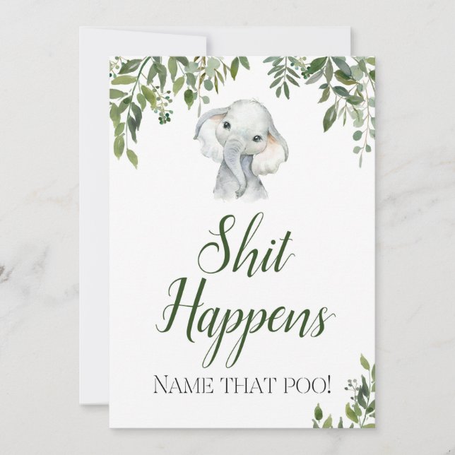 Invitation Signe Jungle Safari Elephant Sweet Mess Taille 5x7 (Devant)