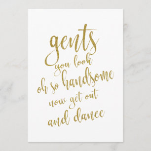 Invitation Signe Mariage abordable Gents Bathroom Gold