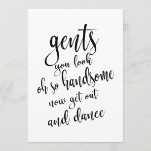 Invitation Signe Mariage abordable Salle de bain Gents