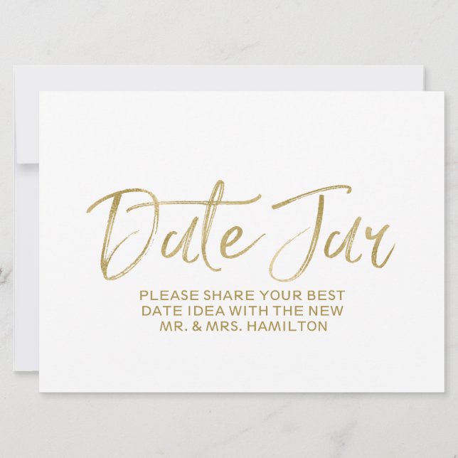 Invitation Signe Mariage Jar | Main Or Stylish Lettrée (Devant)