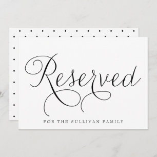 Invitation Signe Mariage réservé pour le script Black Dainty