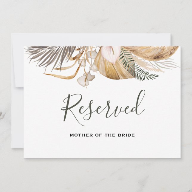 Invitation SIGNE RÉSERVÉ DE Mariage Floral Boho minimal (Devant)
