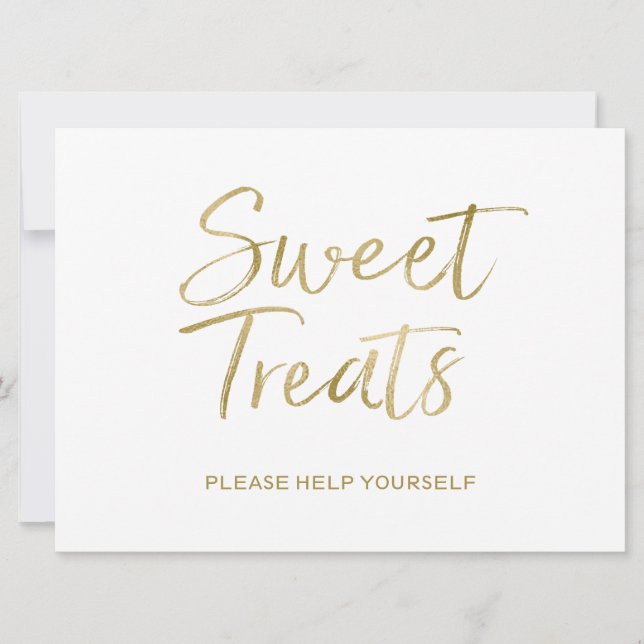 Invitation Signe "Soins sucrés"| Style Gold Lettré (Devant)