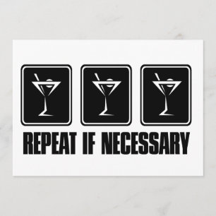 Invitation Signes de boissons de Martini - répétition s'il y