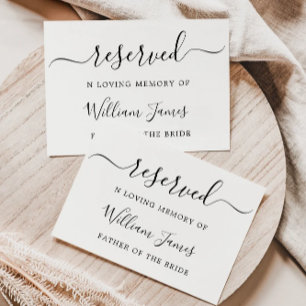 Invitation Signes minimalistes de chaise Réservée, Siège Mari