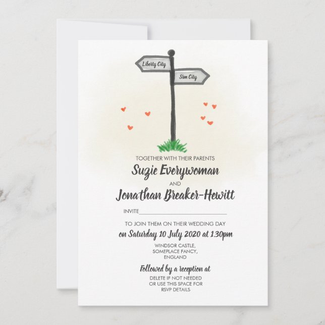 Invitation Signposts Mariage (Devant)