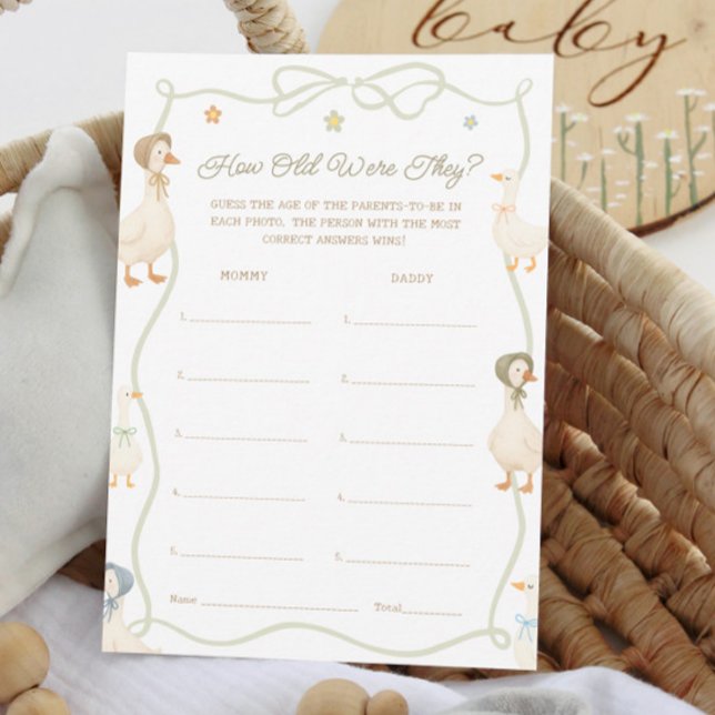 Invitation Silencieux Baby shower D'Oie Combien D'Âge Ont-Ils (Créateur téléchargé)