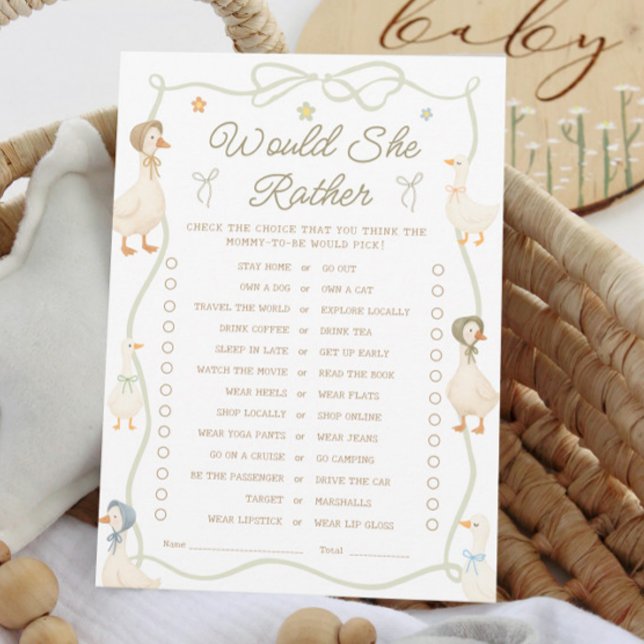 Invitation Silencieux Baby shower Oie Voudrait-Elle Plutôt Ca (Créateur téléchargé)