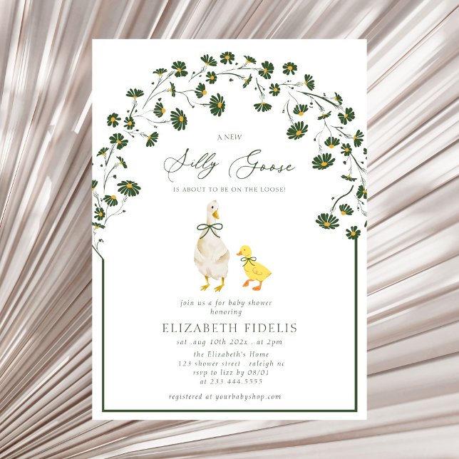 Invitation Silencieux Bow Floral Daisy Arch Baby shower (Créateur téléchargé)