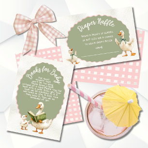 Invitation Silencieux Goose En vichy Baby shower Déchets Raff