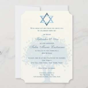 Invitation Silhouette Bat mitzvah d'arbre