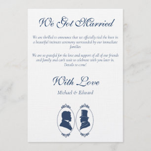 Invitation Silhouette Botanique Gay Régence Bleu Romantique