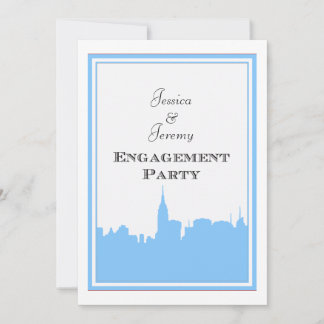Invitation Silhouette ciel NYC Lt bleu #2 Engagement DIY