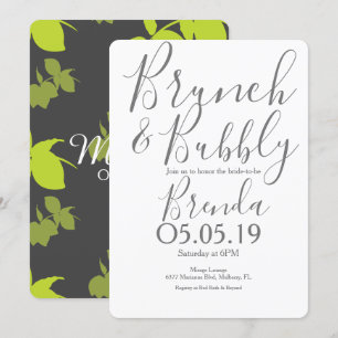 Invitation Silhouette Citron Citron Vert Mariage Moderne Brun