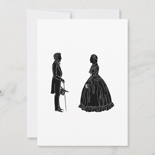 Invitation silhouette d'abraham lincoln et de marie todd linc (Devant)