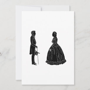 Invitation silhouette d'abraham lincoln et de marie todd linc