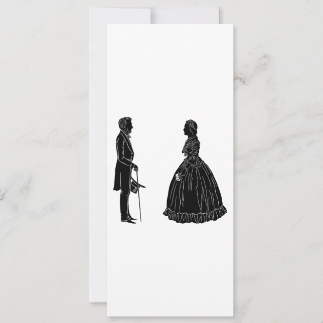 Invitation silhouette d'abraham lincoln et de mary todd linco (Devant)