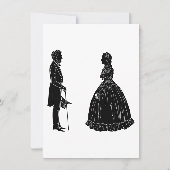 Invitation silhouette d'abraham lincoln et de mary todd linco (Devant)