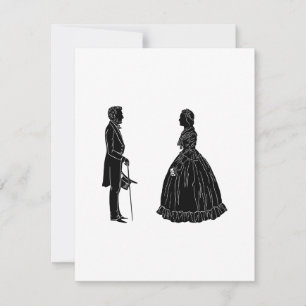 Invitation silhouette d'abraham lincoln et de mary todd linco
