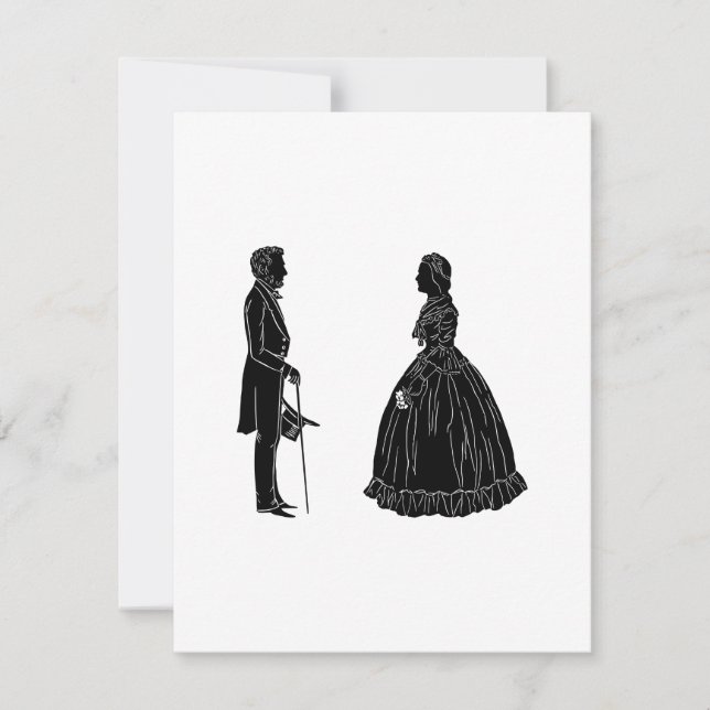 Invitation silhouette d'abraham lincoln et de mary todd linco (Devant)