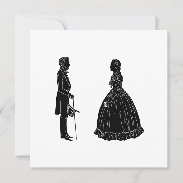 Invitation silhouette d'abraham lincoln mary todd lincoln (Devant)