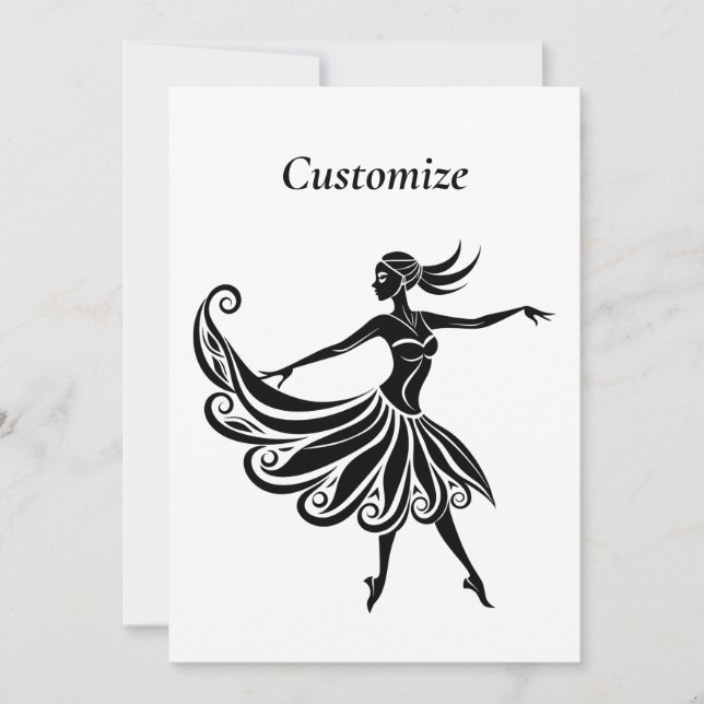 Invitation Silhouette Danseuse Africaine Art Thunder_Thunder_ (Devant)