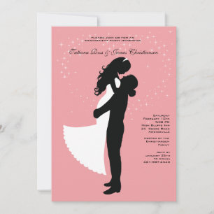 Invitation Silhouette de couple engagé - Invit de la partie d