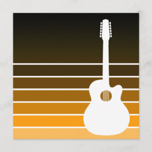 Invitation silhouette de guitare acoustique : l'ambre se