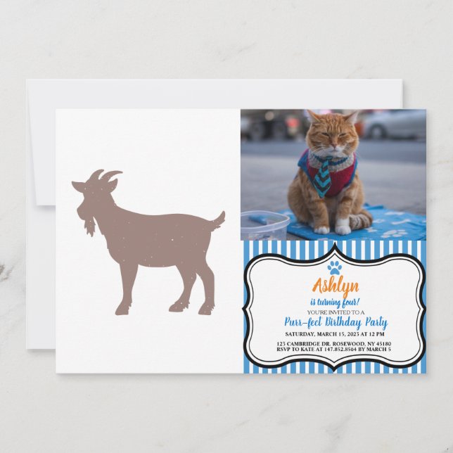 Invitation silhouette de la ferme de chèvres (Devant)