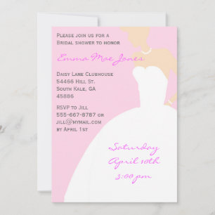 Invitation Silhouette de la mariée rose