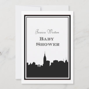 Invitation Silhouette de la skyline de NYC #2 pour Baby Showe