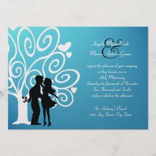Invitation Silhouette de mariage/fiançailles