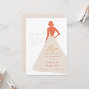 Invitation Silhouette de mariée en robe de couture Brunch de
