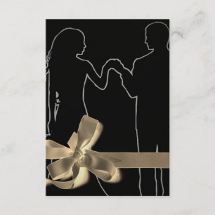 Invitation Silhouette de mariée et mariée noir Modèle haute d