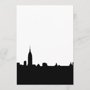 Invitation Silhouette de New York noire et blanche