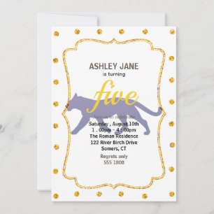 Invitation Silhouette de panthère violette - Choisir la coule