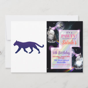 Invitation Silhouette de panthère violette - Choisir la coule