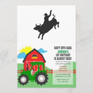 Invitation Silhouette de Rodeo Bull Ride