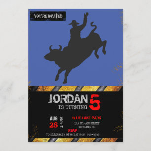 Invitation Silhouette de Rodeo Bull Ride