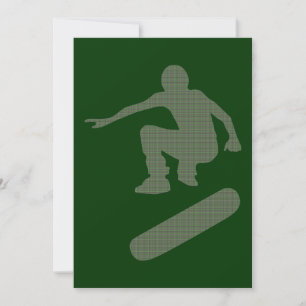 Invitation silhouette de skateboard camouflage