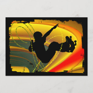 Invitation Silhouette de skateboard dans le bol