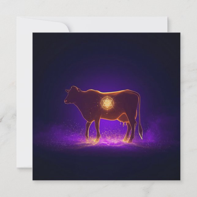 Invitation Silhouette de vache divine | Govardhan Puja Spirit (Devant)