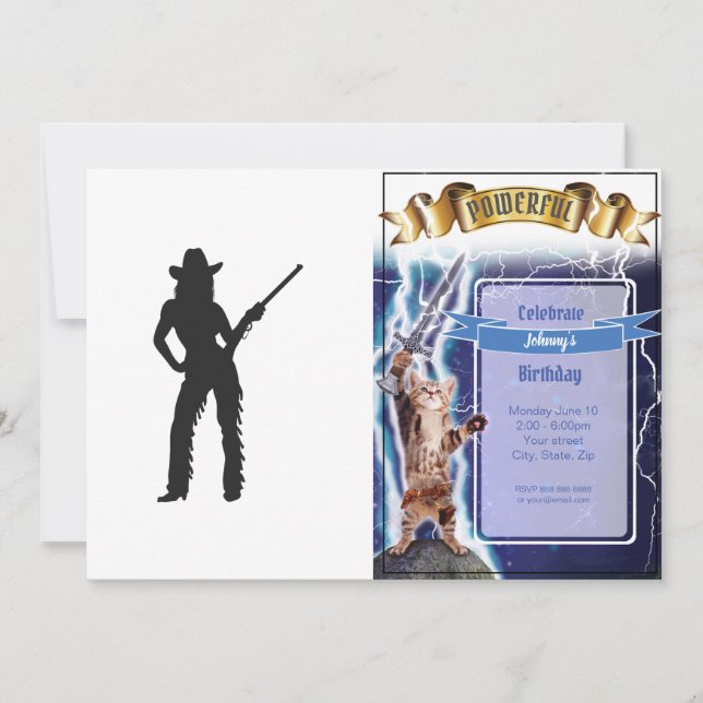 Invitation Silhouette de Western Cowgirl (Devant)