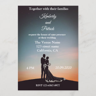 Invitation Silhouette Du Mariage De Mariée